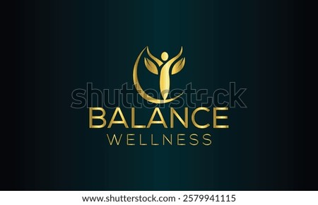 Wellness natural abstract logo template design with unique natural person and leaf concept with creative idea Logo for business health meditation relaxation