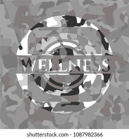  Wellness on grey camo texture