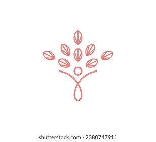 Ilustración del logotipo de diseño de Wellness People Tree	
