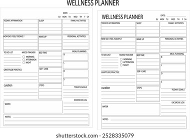 wellness planner template amazon kdp