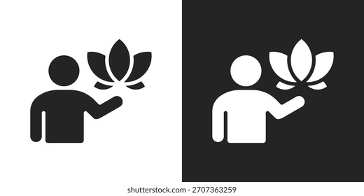 Wellness-Programm Symbol im schwarz-weißen Glyphenstil