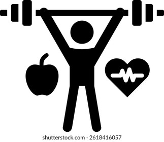 Wellness Program Icon Glyph Vector Illustration