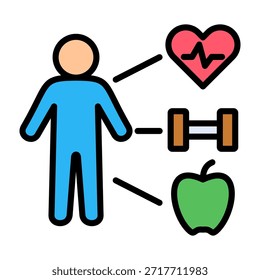 Wellness Program Icon Lineal Color Design Vector Illustration
