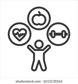 Wellness Program Icon Vector Illustration Outline