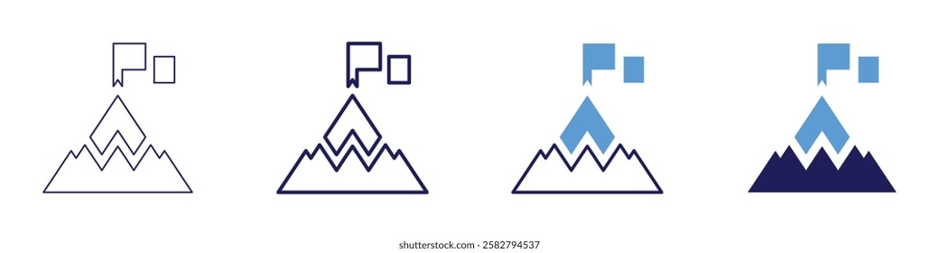 Wellness progress goal icon in 4 different styles. Thin Line, Line, Bold Line, Duotone. Duotone style. Editable stroke.