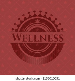 Wellness red emblem. Retro