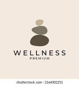 wellness rock zen stone stones logo vector icon illustration design