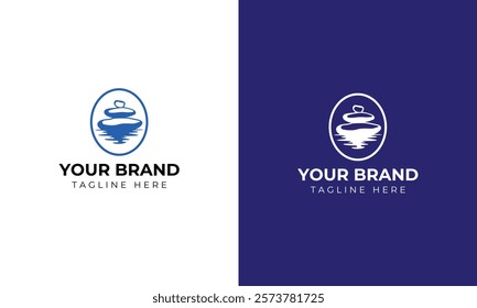 wellness rock zen stone stones logo vector icon illustration design