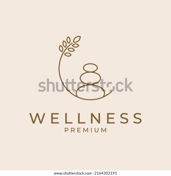 wellness rock zen stone stones logo line art\
vector icon illustration\
design