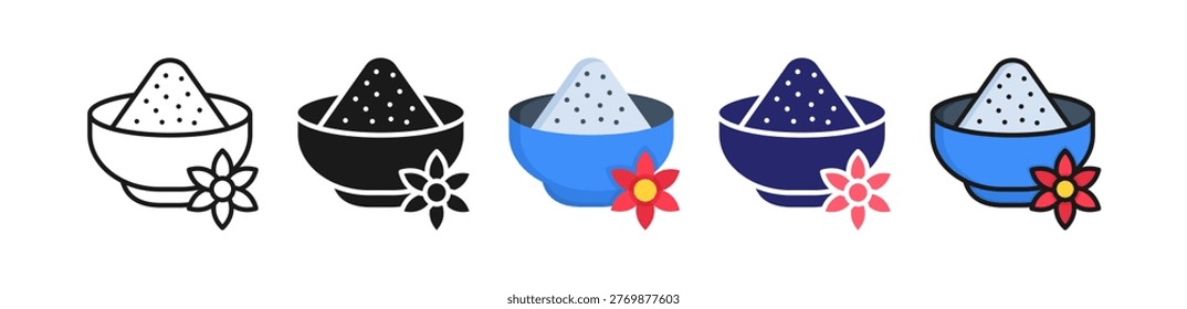 Wellness Salt Multiple Style Icon Set Collection..