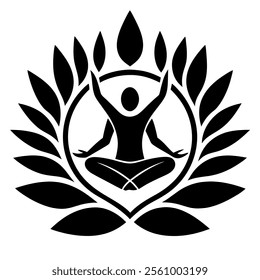 wellness silhouette logo with white background