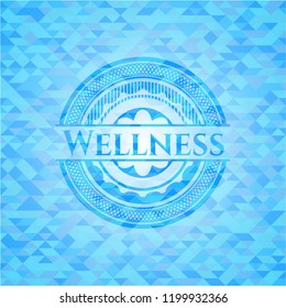 Wellness sky blue mosaic emblem