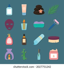 conjunto de iconos de wellness y spa