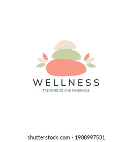 wellness stone feminine color vintage logo vector illustration template design