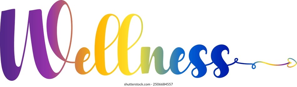 WELLNESS Text, Gradient WELLNESS, template style premium vector