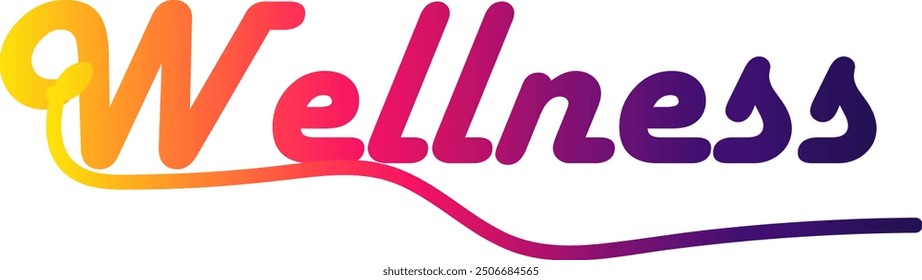 WELLNESS Text, Gradient WELLNESS, template style premium vector