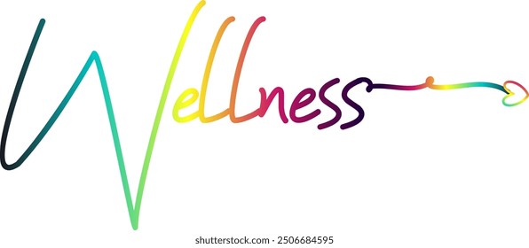 WELLNESS Text, Gradient WELLNESS, template style premium vector