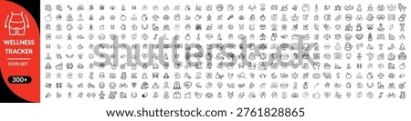 Wellness tracker , Health wellness set of web icons in line style. fitness coach icon  set design 