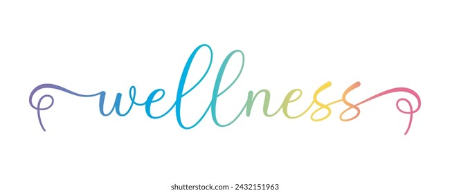 wellness . typography for t shirt design, tee print, applique, fashion slogan, badge, label clothing, jeans, or other printing products. Vector illustration