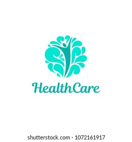 Wellness vector logo design template. Human health care