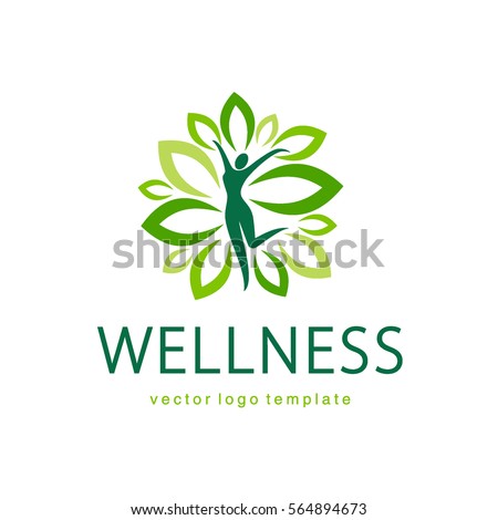 Wellness Vector Logo Design Template Image vectorielle de stock (libre