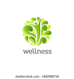 Wellness vector logo design. Women's beauty and health.
