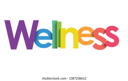 WELLNESS vector rainbow typography banner