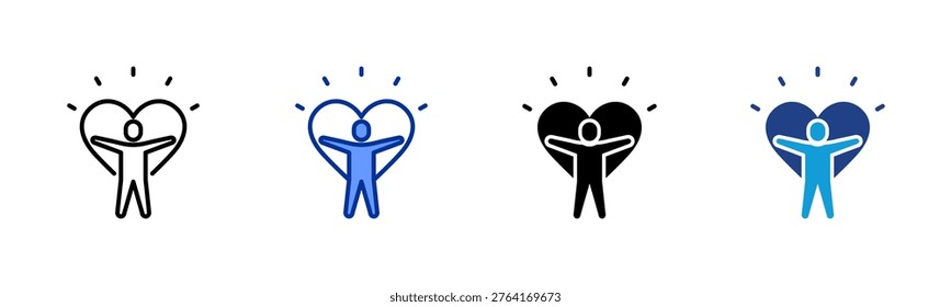 Wellness web icon with multiple style collection