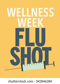 Wellness week health care poster with syringe