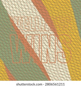 WELLNESS WINS isolated typography mask on white with classic gray object shadow and crossed sinewave texture pattern
