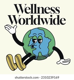 Wellness Worldwide With World Groovy Character design