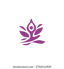 Logo für Wellness-Yoga-Blätter. Perfekt für Natur und Spa Naturblatt