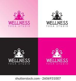 WELLNESS yoga studio logo design