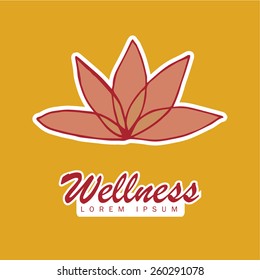 wellness,pink lotto flower, yellow background