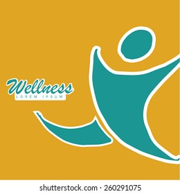 wellness,scheme  human, over yellow background