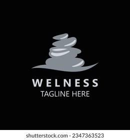 Welness stone SPA logo massage yoga, healthy meditation relaxtion symbol