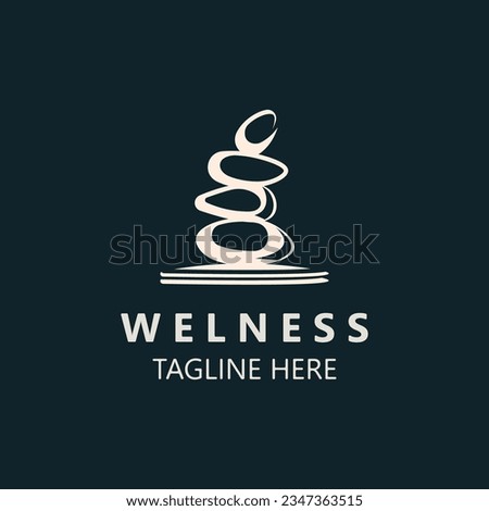 Welness stone SPA logo massage yoga, healthy meditation relaxtion symbol