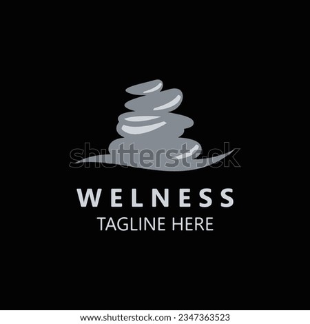 Welness stone SPA logo massage yoga, healthy meditation relaxtion symbol