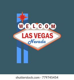 Welome Las Vegas retro street signboard vector Illustration