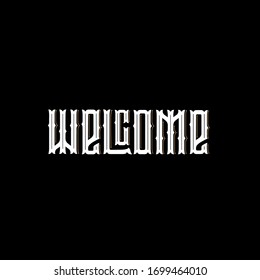 Welome lettering in vintage style