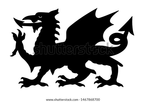 ウェルシュ ブラック ドラゴンのベクター画像イラスト のベクター