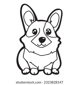 Welsh corgi cardigan dog. Vector illustration on white background
