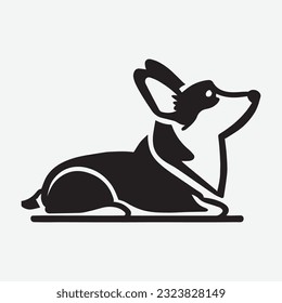 Welsh corgi cardigan dog. Vector illustration on white background