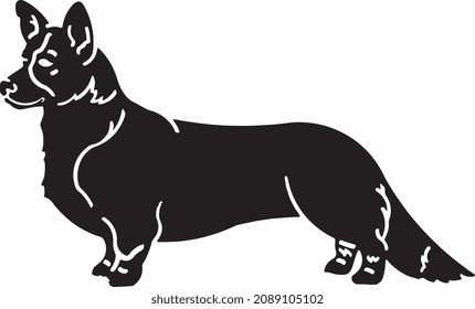 welsh corgi cardigan logo in black and white