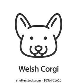 Welsh Corgi, Dog Breed, Linear Icon. Editable Stroke