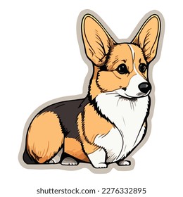 Welsh Corgi Flat Icon Isolated On White Background