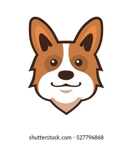 Welsh Corgi Pembroke. Cartoon Style Vector