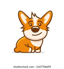 Welsh Corgi Pembroke on White Background. Vector