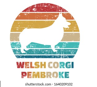 Welsh Corgi Pembroke silhouette vintage and retro