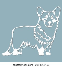 Welsh Corgi Pembroke - vector isolated illustration for laser cutting...